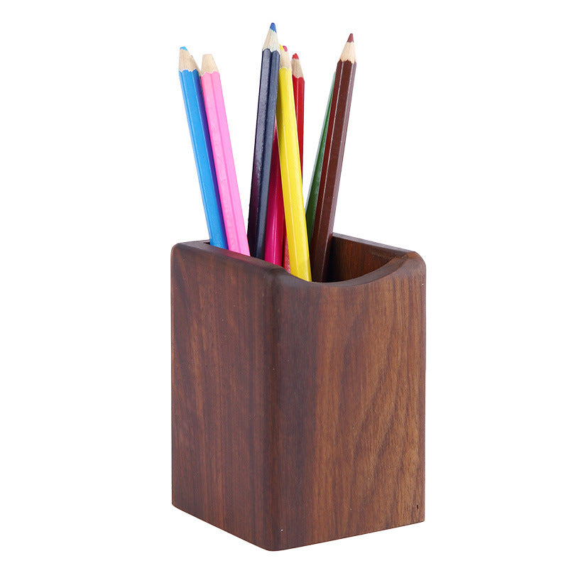 Wooden Pen Holder Creative Office Supplies Desktop Pen Holder