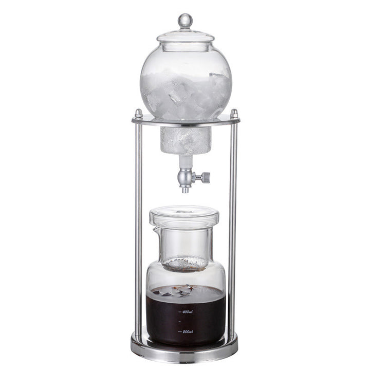 Glass Coffee Ice Drip Pot For Making Cold Drinks And Tea Cold Brewing With Stainless Steel Bracket