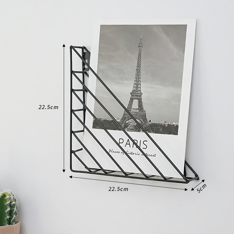 Nordic Ins Wrought Iron Wall Hanging Bookshelf Storage Rack