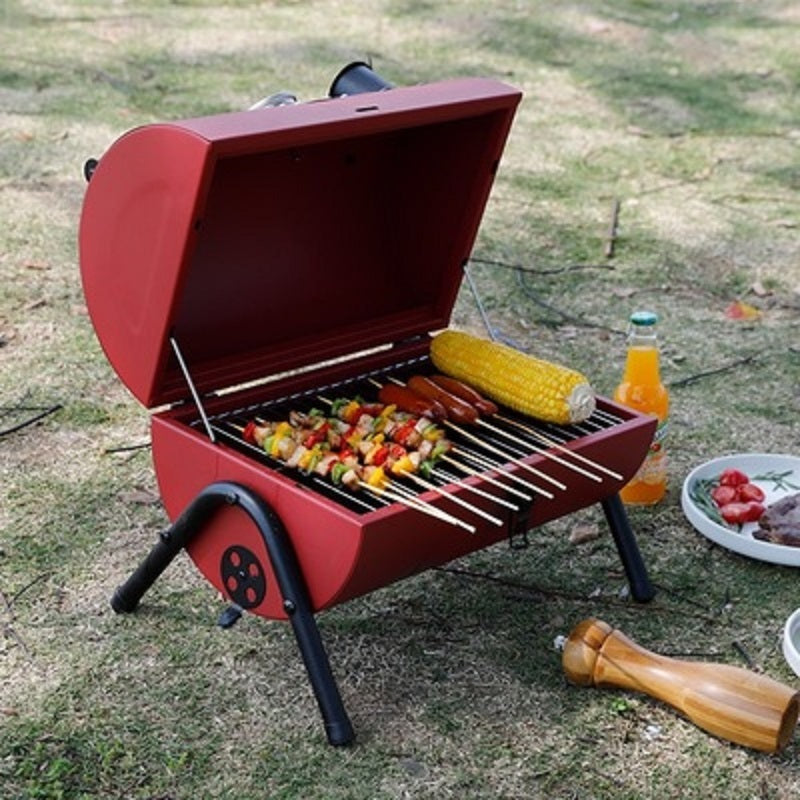 Barbecue d'extérieur portable au charbon de bois épais pour pique-nique