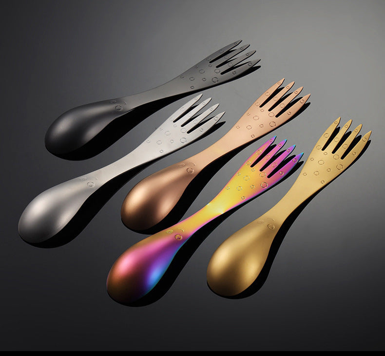 Multifunctional Creative 304 Stainless Steel Child's Spoon And Fork