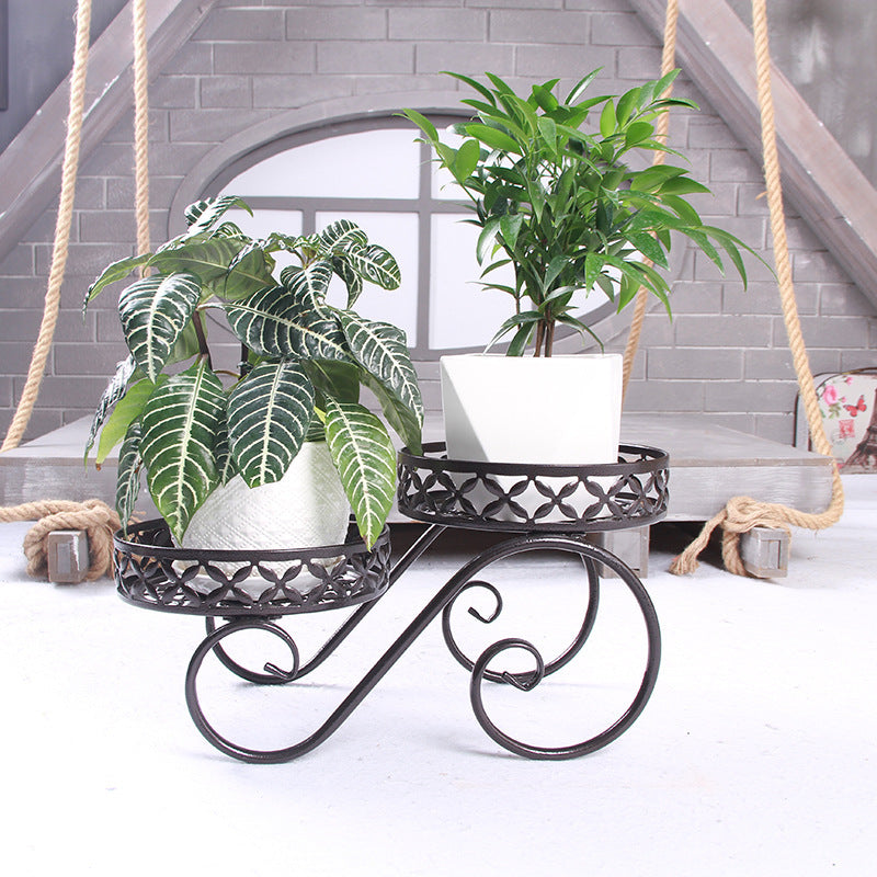 European Style Wrought Iron Flower Room Built-in Shelf