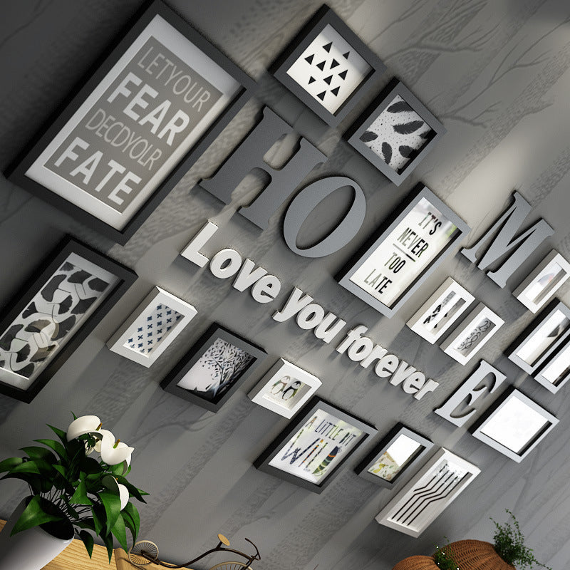 Solid Wood Photo Frame Photo Wall Creative Combination Wall