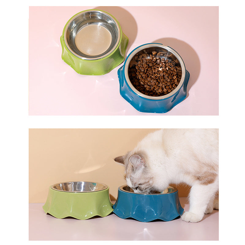 Gamelle pour chien et chat pour nourriture et eau, gamelle en acier inoxydable pour animaux de compagnie, gamelles pour chat, en acier inoxydable antidérapant, pour petits chats, durables, antidérapantes, isolées, très résistantes, avec fond en caoutchouc