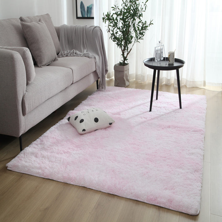 Long hair tie-dyed gradient carpet living room bedroom