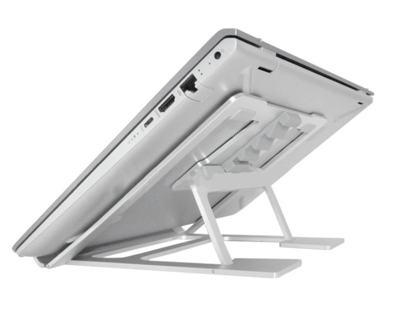 Double silicone height adjustable foldable portable laptop stand desk for a laptop