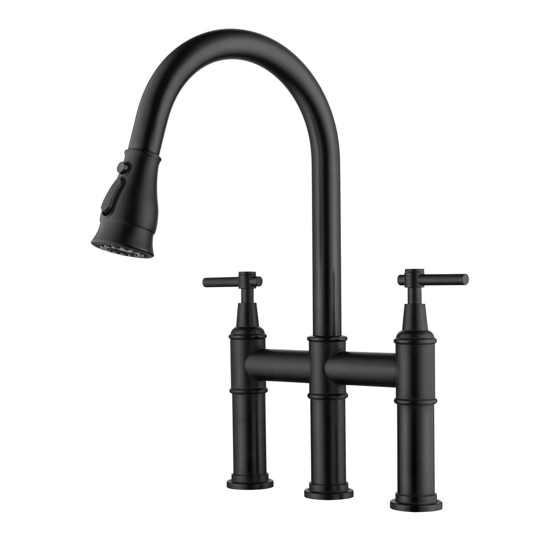 New Household Double Handle Kitchen Faucet 304 Stainless Steel