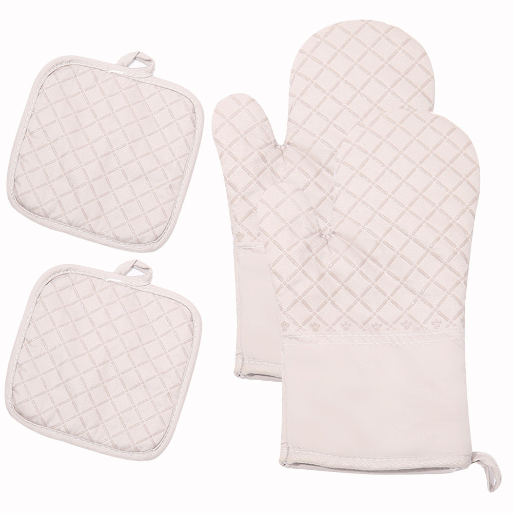 Kitchen Microwave Oven Heat Insulation Non-slip Gloves