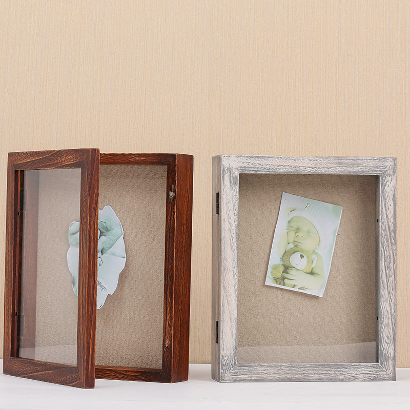 Solid Wood Retro Opening And Closing Three-dimensional Photo Frame