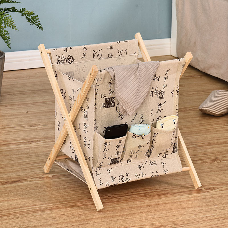 Cloth folding solid wood for dirty clothes baskets