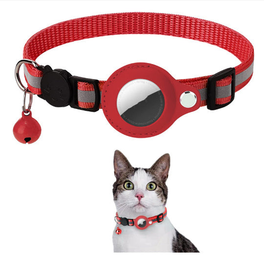 Pet Cat Footprints Reflective Collar With Bell