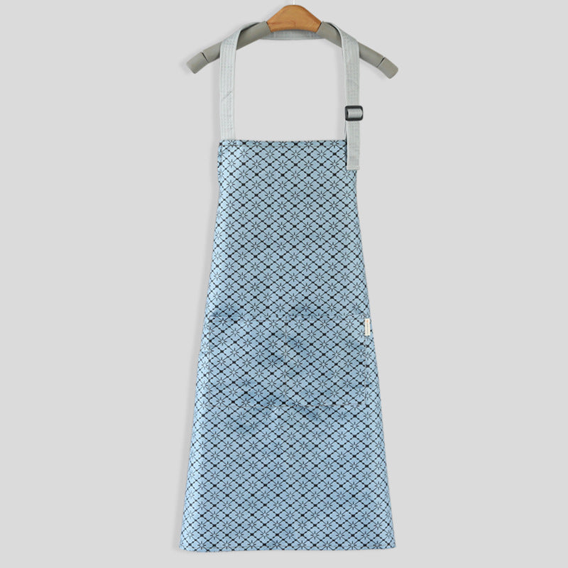 Apron Waterproof And Oil-proof Women Overalls Kitchen Cooking Cute Hanging Neck Printing Pocket