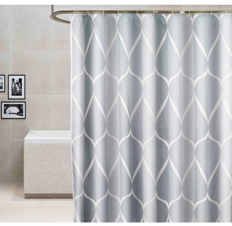 Simple Waterproof And Thick Polyester Shower Curtain