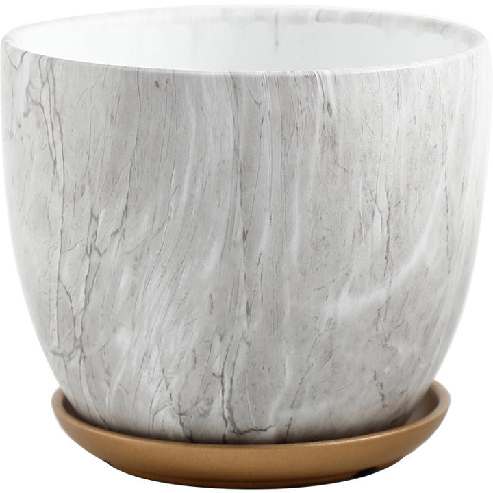 Nordic style ceramic marble flower pot