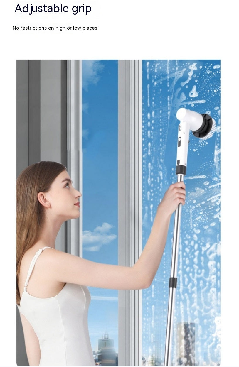 7-in-1 Wireless Cleaning Brush Long Handle Retractable Bathroom Toilet Floor Electric Brush