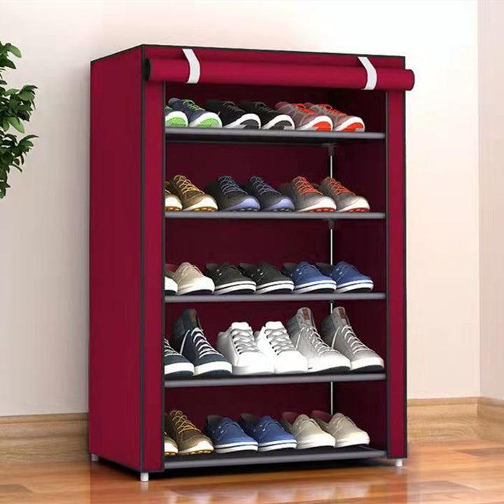 Simple Shoe Rack Multi-layer Steel Pipe Assembly Dustproof Shoe Cabinet