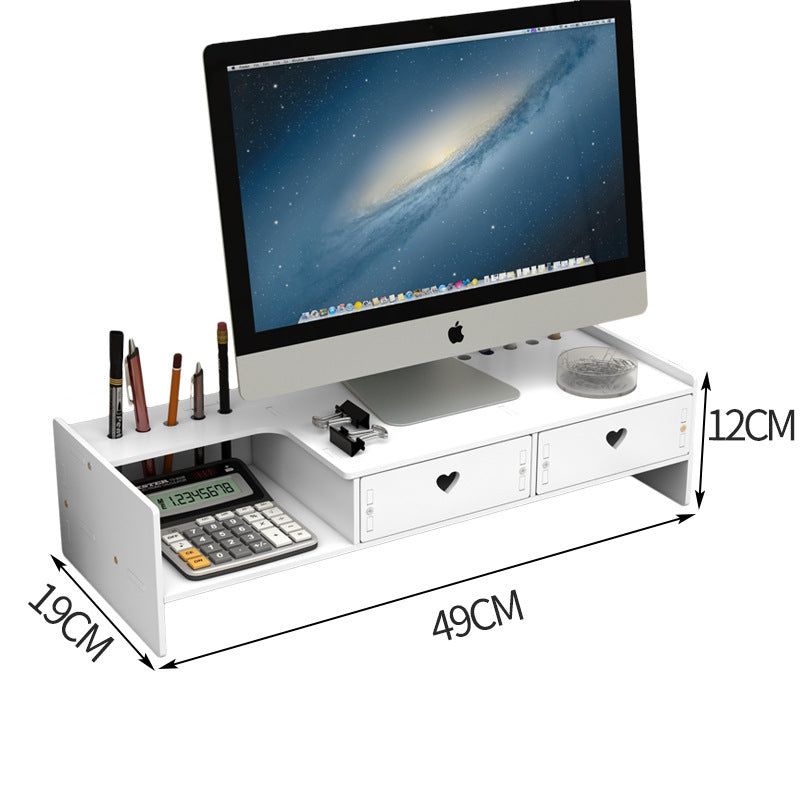 Support pour ordinateur de bureau avec tiroir de rangement