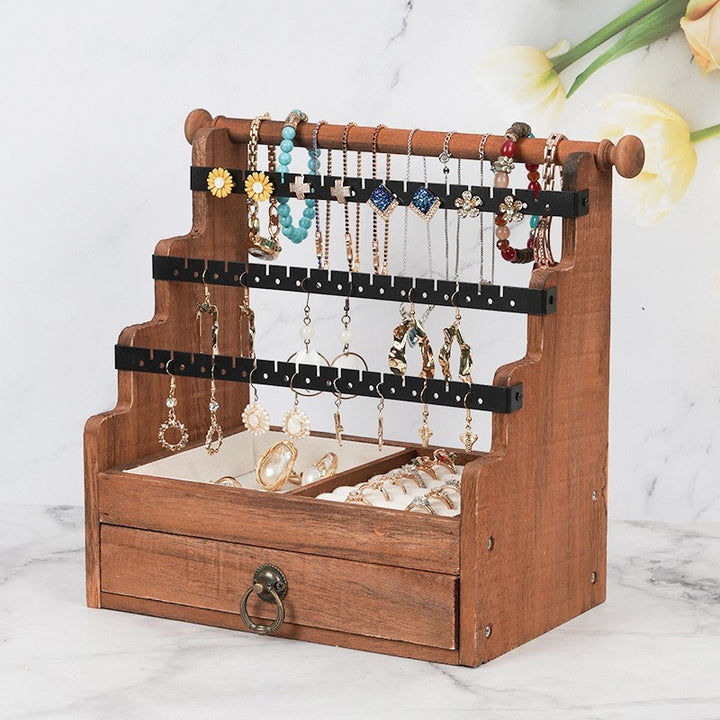 Home Wooden Ladder Jewelry Display Stand