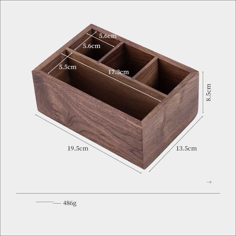 Pen Holder Office Desktop Multifunctional Black Walnut