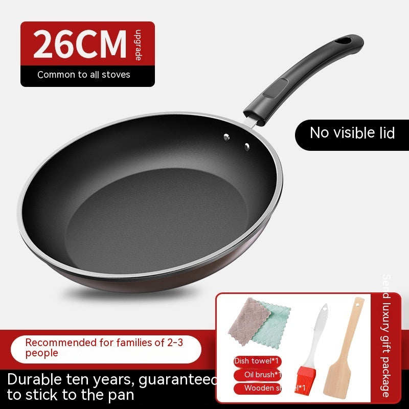 Flat Frying Pan Non-stick Household Pancakes Steak Convenient Omelet Tool Auxiliary