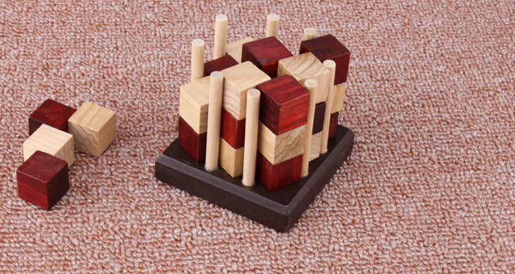 Eight-pillar Building Blocks Wooden Educational Toys