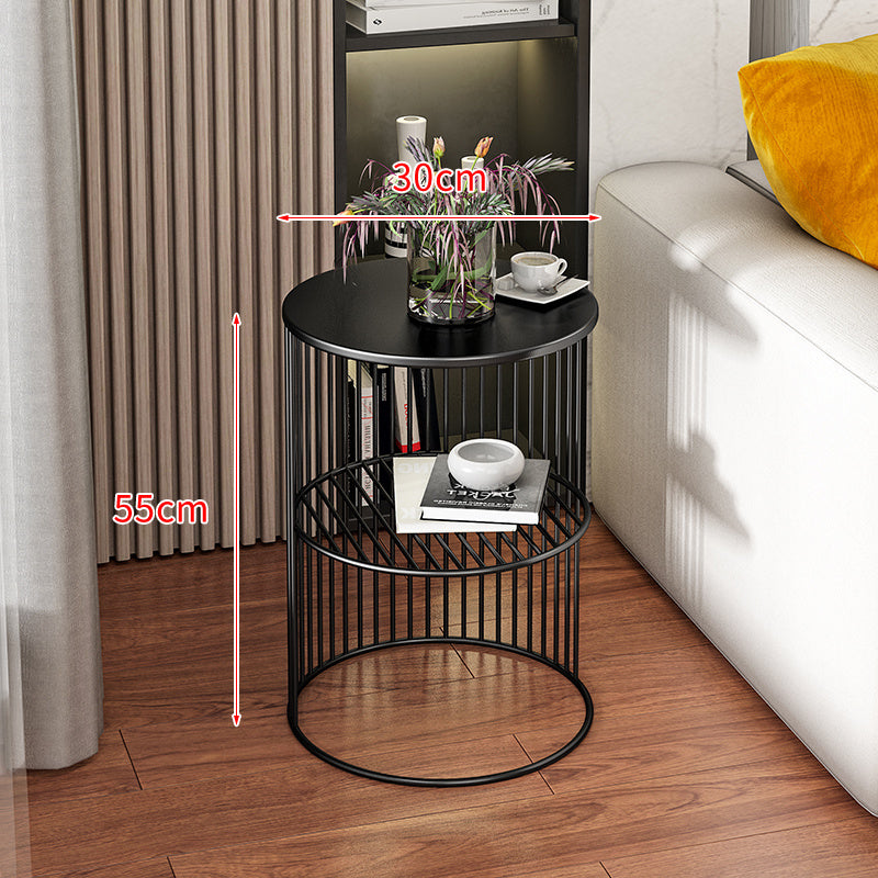 Petite table basse en fer forgé pour salon, mini étagère de rangement