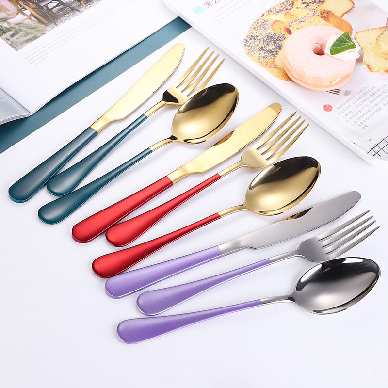 Stainless Steel Knife, Fork And Spoon Creative Nordic Style Tableware