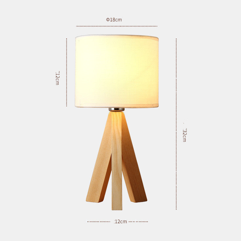 Lampe de chevet moderne minimaliste en bois avec protection des yeux à LED