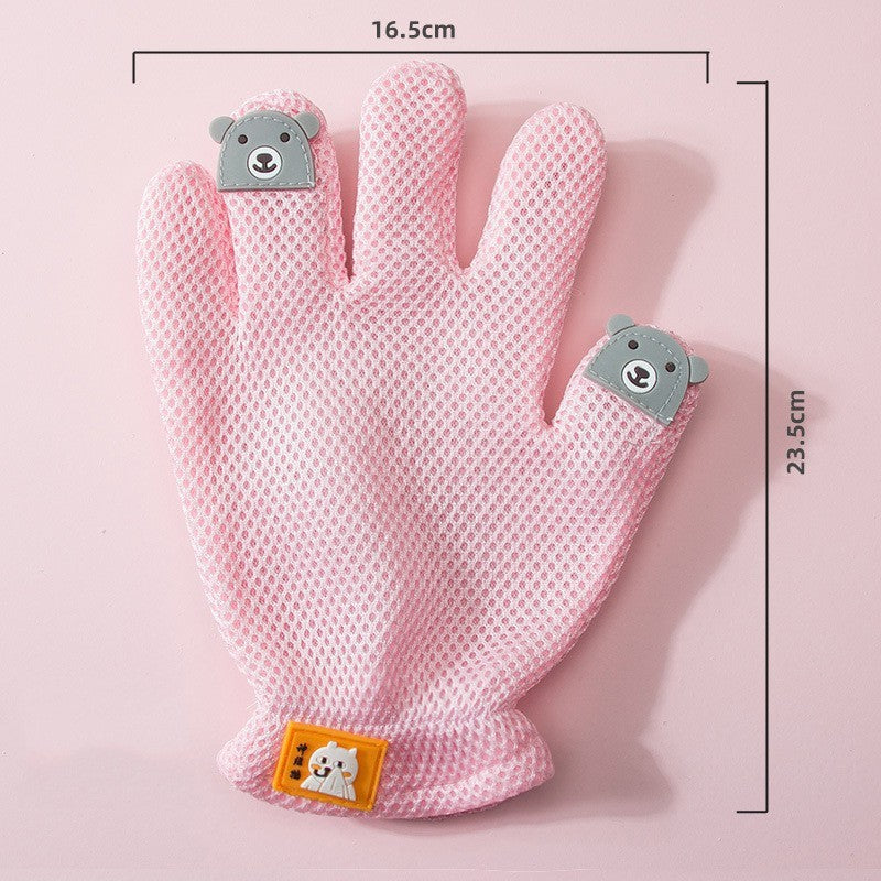 Pet Glove Cat Grooming Glove Cat Hair Deshedding Brush Gloves Cat Floating Hair Pet Hair Removal Brush Dog Bathing Massage Comb Silicone Hair Removal Gloves