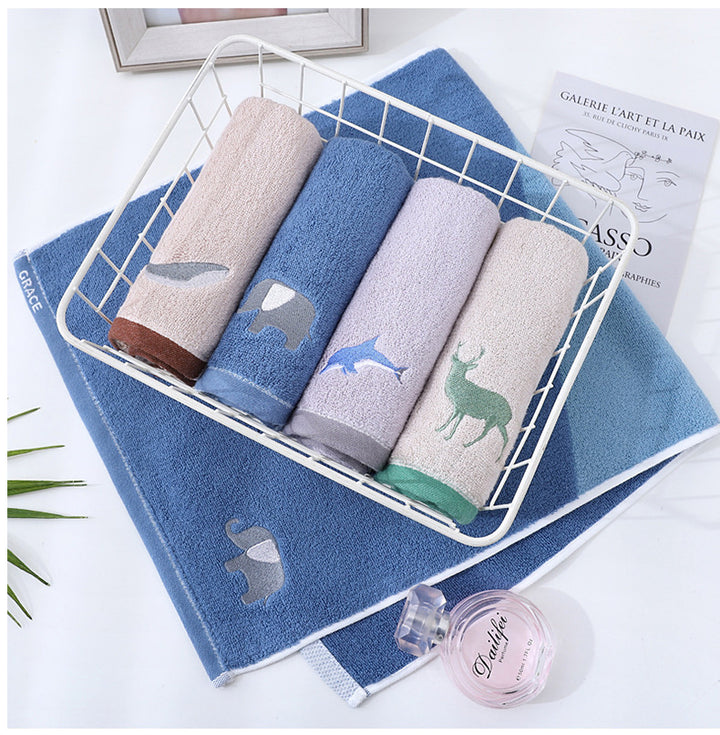 Color Blocked Lovers' Thickened Face Towel