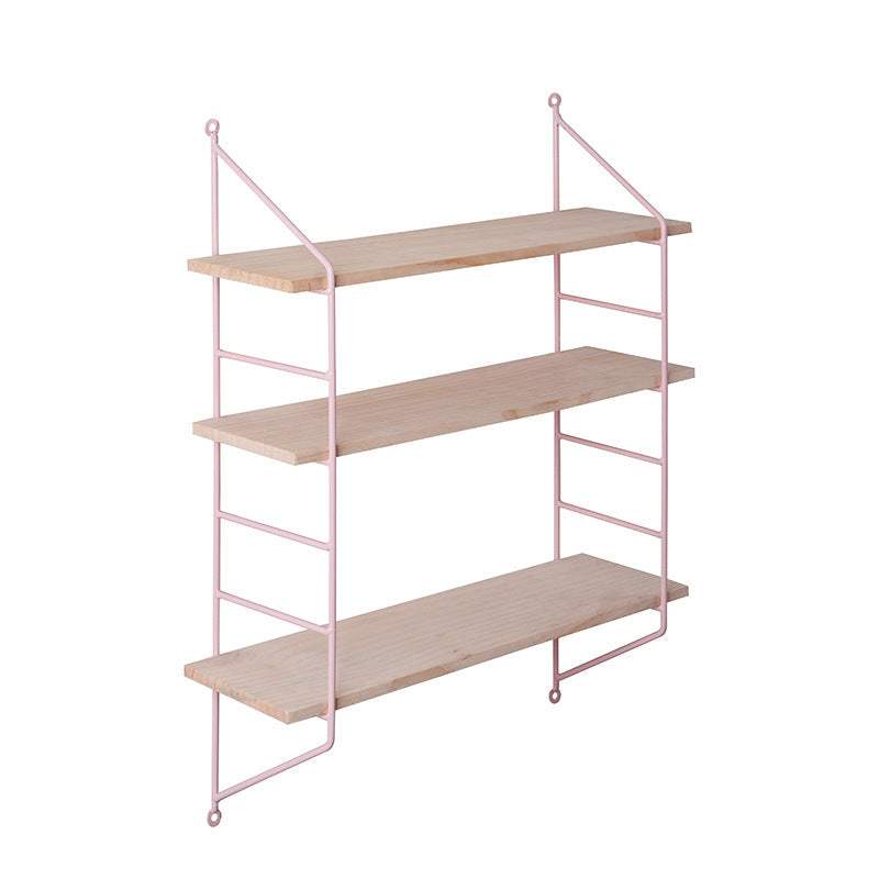 Wooden decorative iron rack