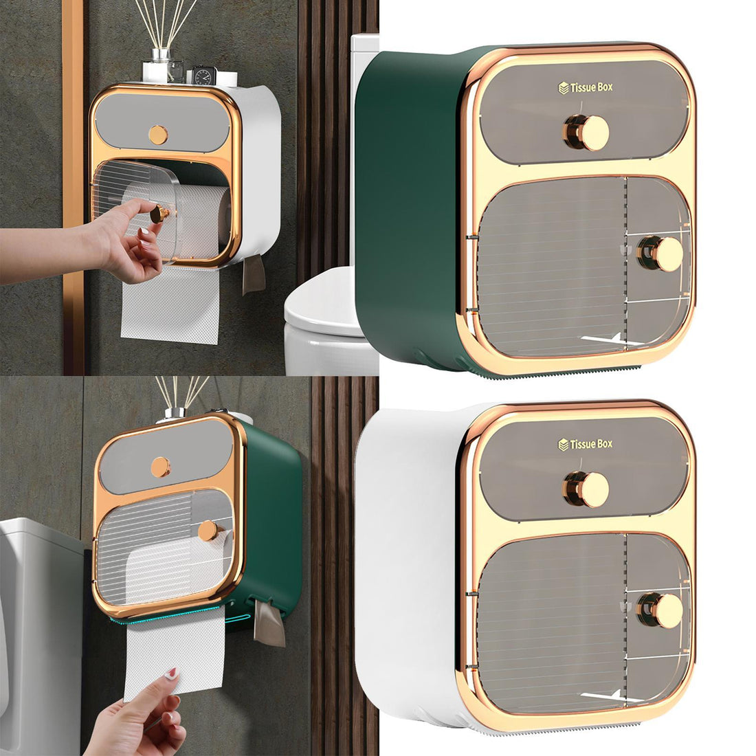 Toilet Tissue Wall-mounted Waterproof Toilet Paper Box Perforation-free