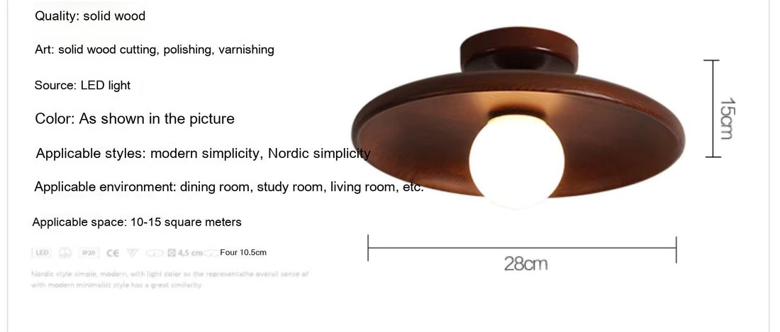 Japanese-style Solid Wood Aisle Light Ceiling Lamp Modern Minimalist