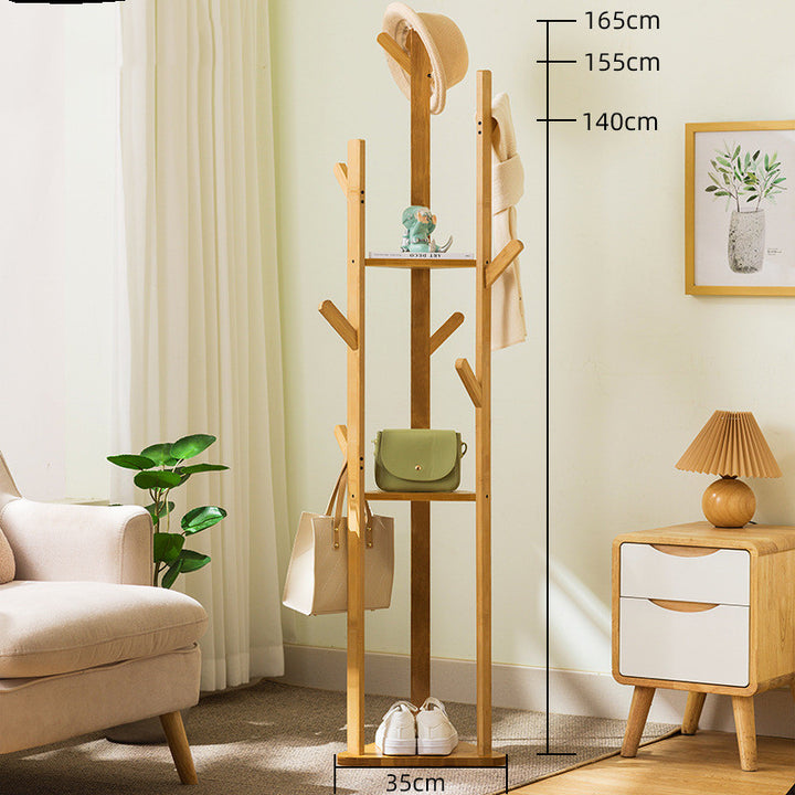 Simple Floor Creative Solid Wood Coat Clothes Rack