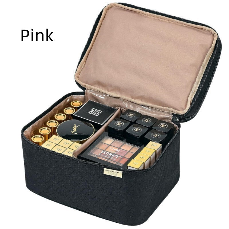 Portable Fashion Double Layer Cosmetics Bag