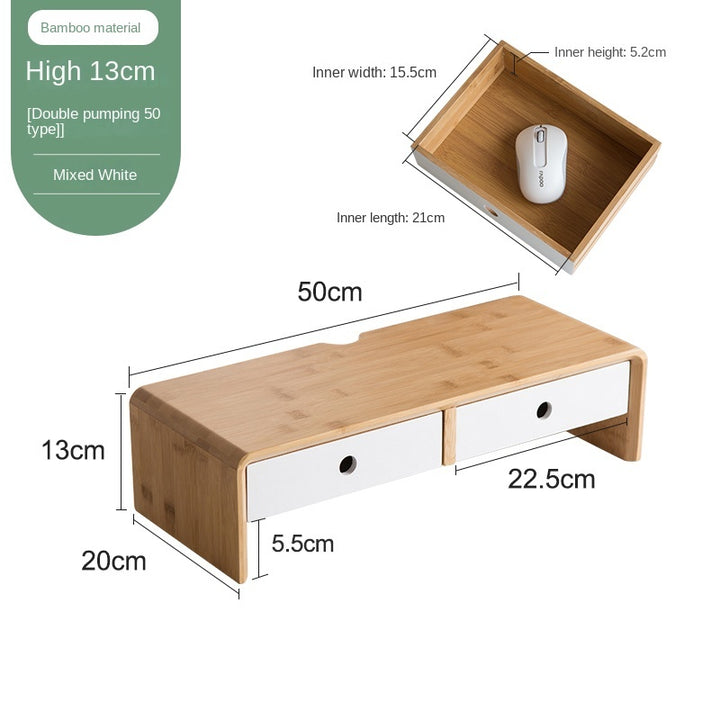 Nan Bamboo Computer Monitor Booster Organiser