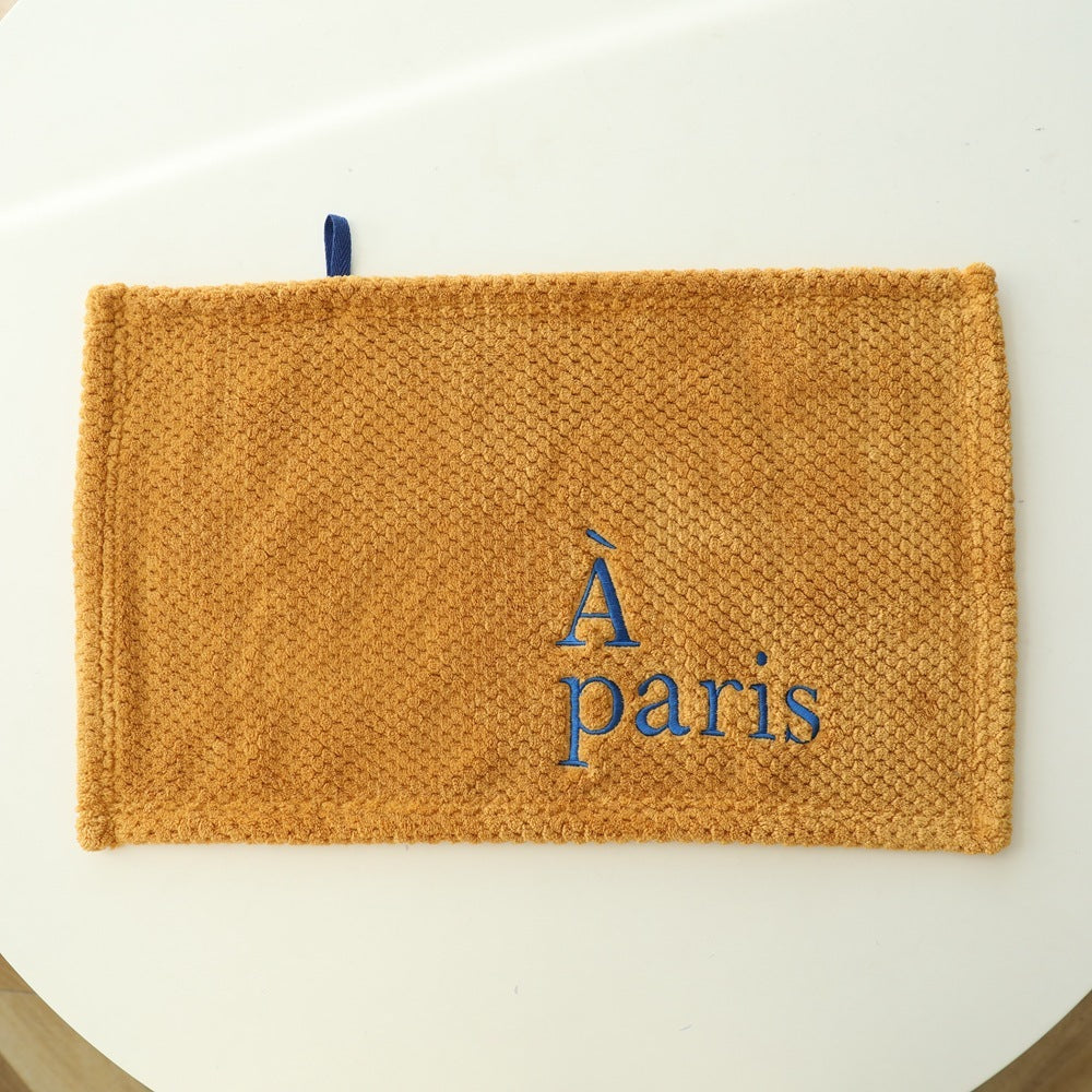 Hanging Letter Embroidery Hand Towel Soft And Absorbent