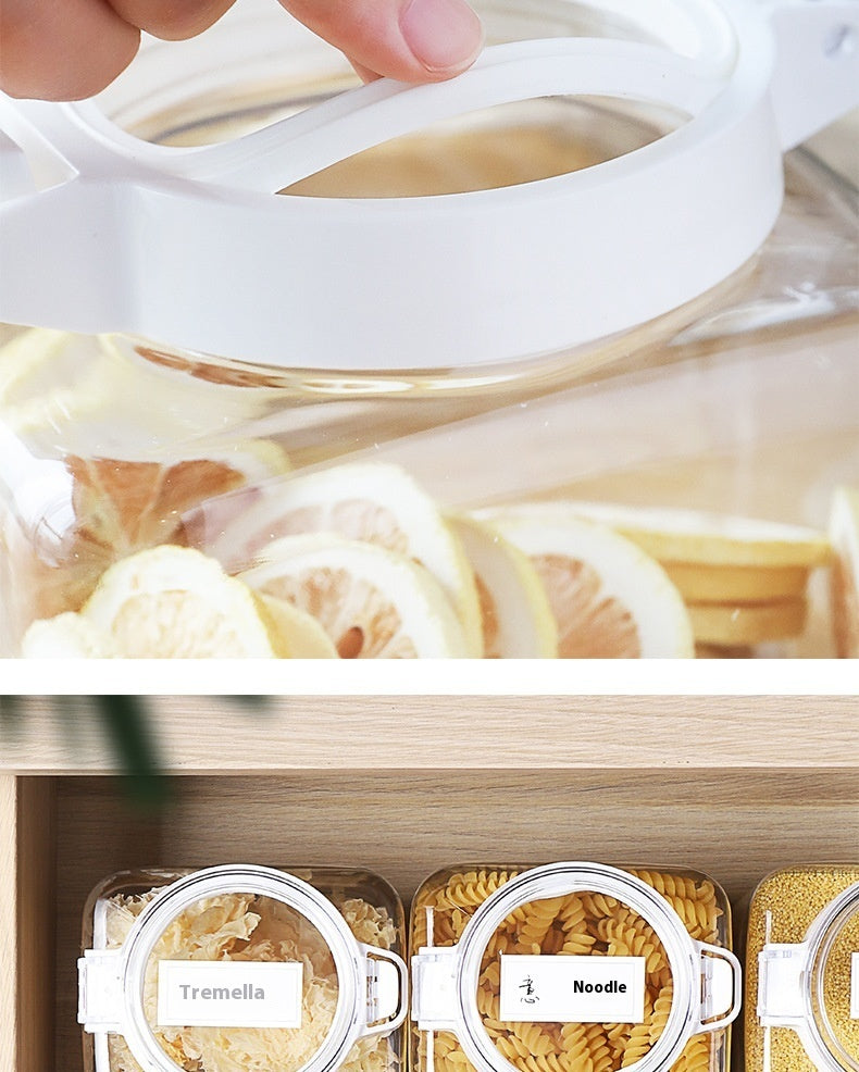 Kitchen Transparent Sealed Cans Cereals Storage Jar Spices Nuts Moisture-proof Food Storage Box