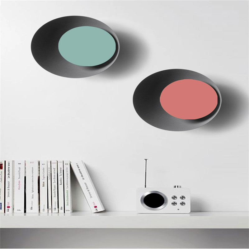 Colorful round Macaron eclipse wall lamp