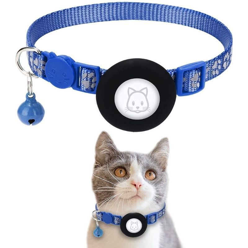 Pet Cat Footprints Reflective Collar With Bell