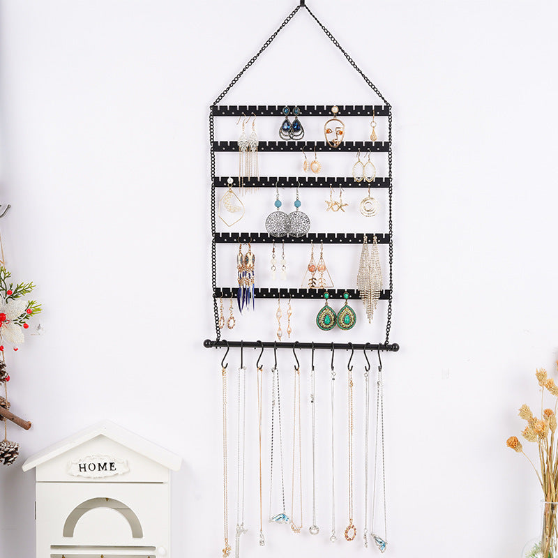 6 Tier Metal Multifunctional Wall Mounted Jewelry Display Stand