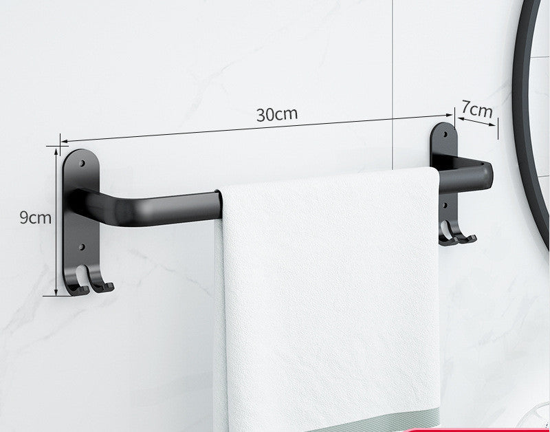 Perforated Free Space Aluminum Towel Rack Black Towel Bar