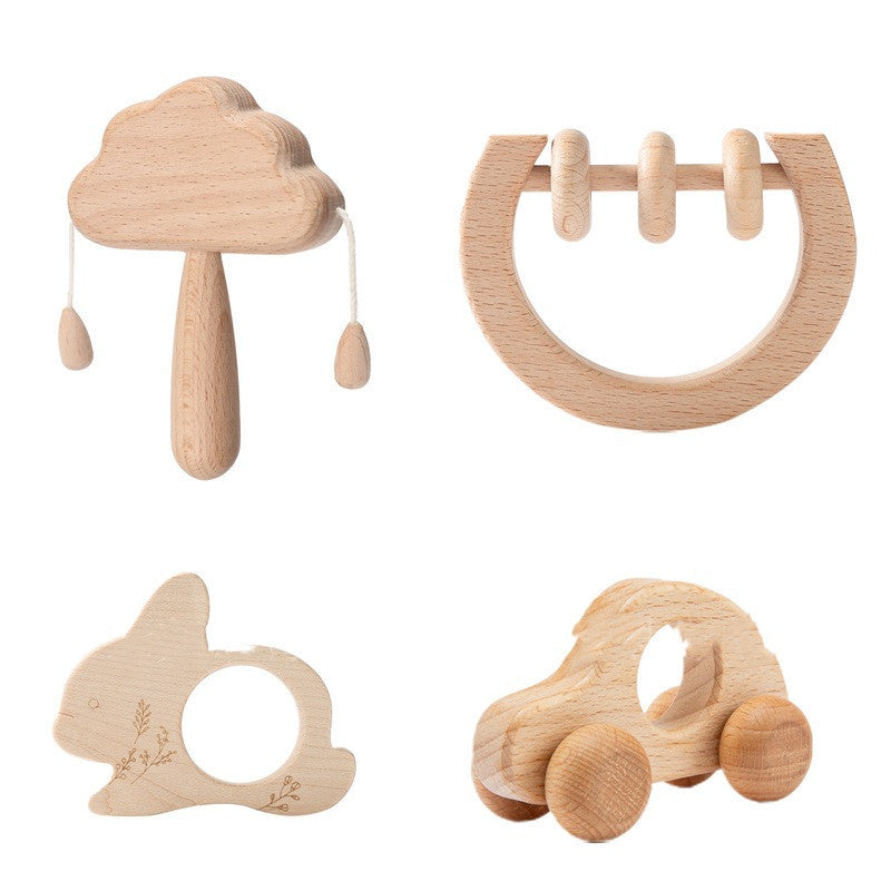 Holz Wolke Rassel Set Infant Montessori Frühen Bildung Spielzeug