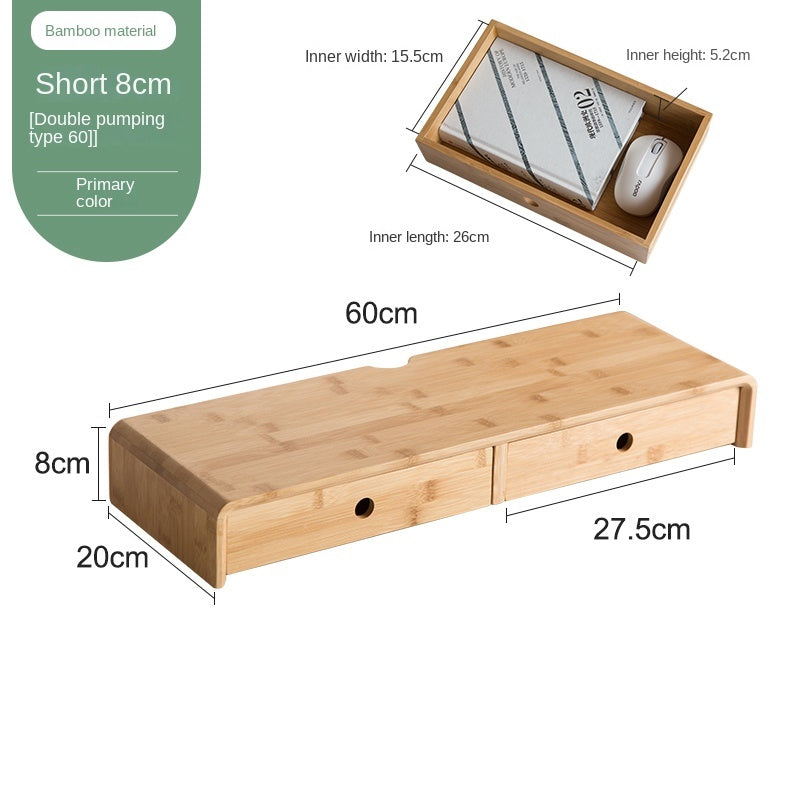 Nan Bamboo Computer Monitor Booster Organiser