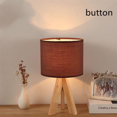 Table Lamp Bedroom Bedside Table Led Night Light Japanese Style Solid Wood Simple And Creative