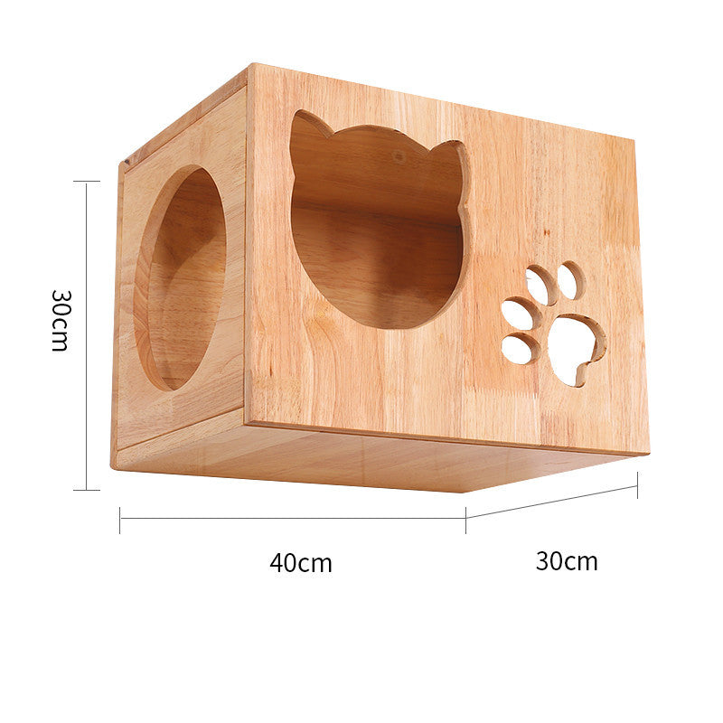 Solid Wood Wall Mounted Sisal Pole Cat Toy Platform Grabbing Board Grinding Grabbing