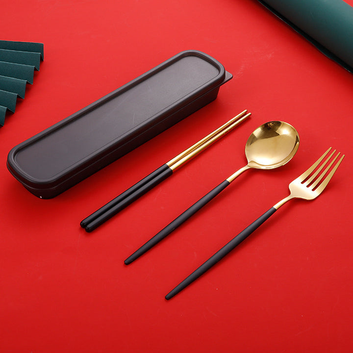 Portable Stainless Steel Chopsticks Spoon Fork Tableware Set