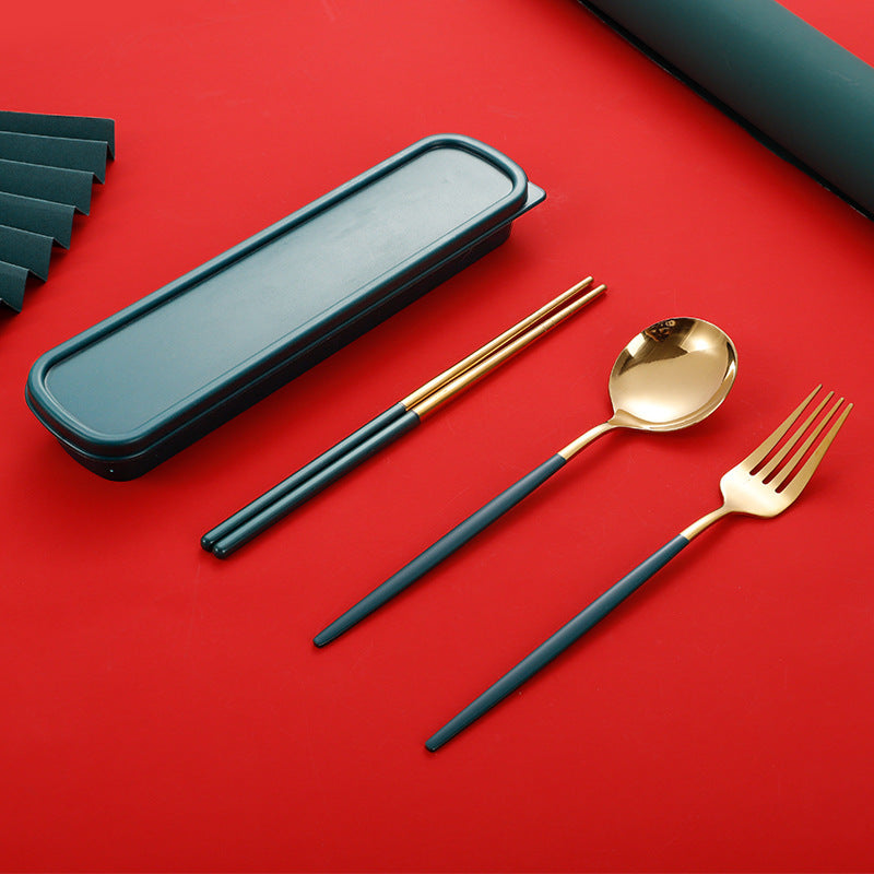 Portable Stainless Steel Chopsticks Spoon Fork Tableware Set