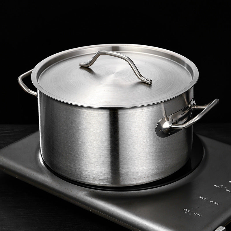 Double Bottom High Body Sauce Pot Stainless Steel Thick Bottom