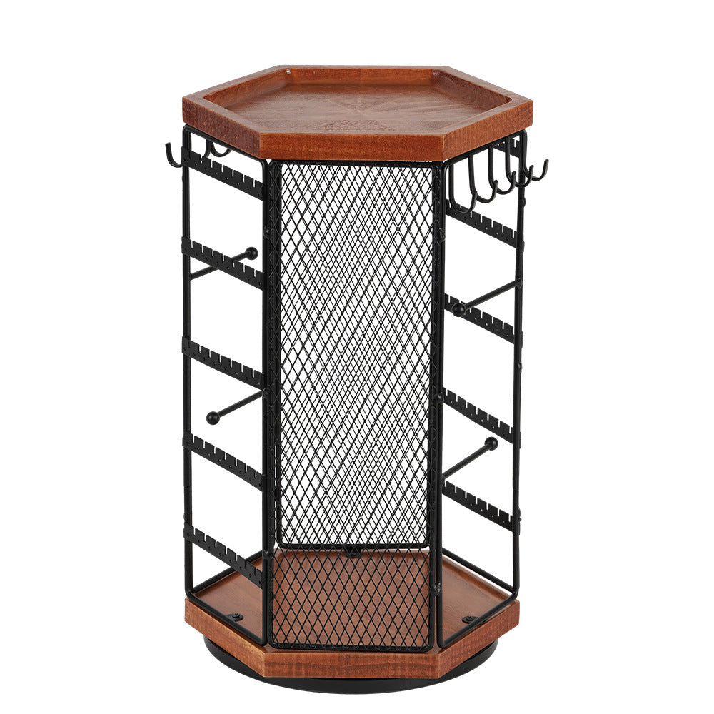 6-angle Cage Rotating Jewelry Storage Display Stand